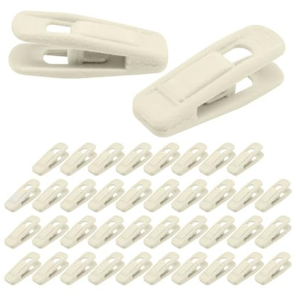 Velvet Hanger Clips, 40 PCS, Beige - color: Beige