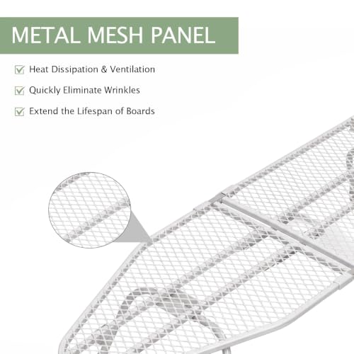 SheeChung Small Ironing Board 12"x32",Mini Iron Board with Metal Mesh Base - style: Green Leaf-32x12