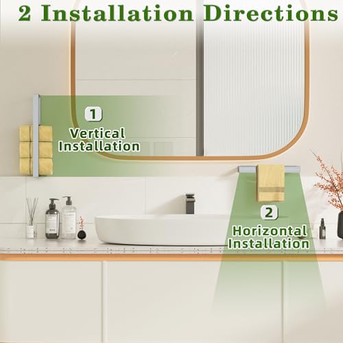 Alise Hand Towel Holder Towel Bar for Bathroom Wall Mounted 8 Inch,Brushed - color: Brushed, size: 8-Inch