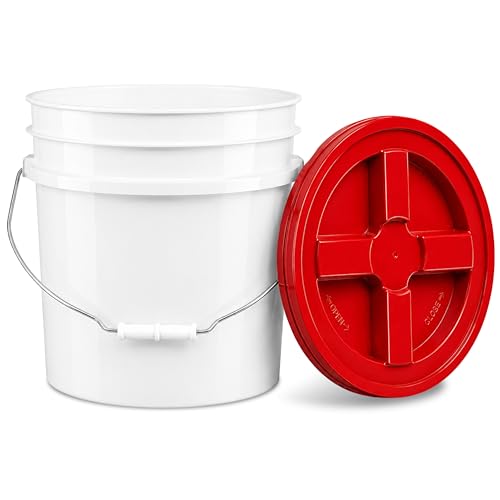 ePackageSupply 3.5 Gallon Bucket, Food-Grade w/Lid, BPA-Free, Red, 1 Pack - color: Red, size: 1 Pack
