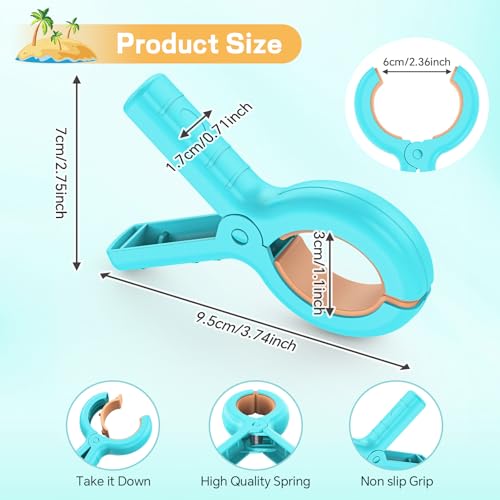 Senbowe 12 Pcs Beach Towel Clips for Beach Chairs, Towel Holder Clips for Chair Pool on Cruise,Heavy Duty Clothes Pins, Plastic Strong Beach Chair Clips to Keep Your Towel from Blowing Away,4 Colors - color: Red, Blue, Green, Orange (3.7 Inch)