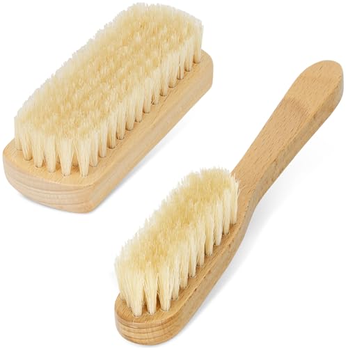 TAKAVU Leather & Upholstery Brush, Pure White Boar Hair, Car Seat Safe