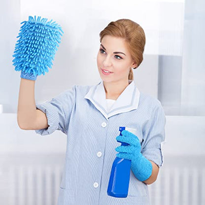 Potchen 6 Pcs Microfiber Dusting Mitt Glove for Plant - color: Blue, Green