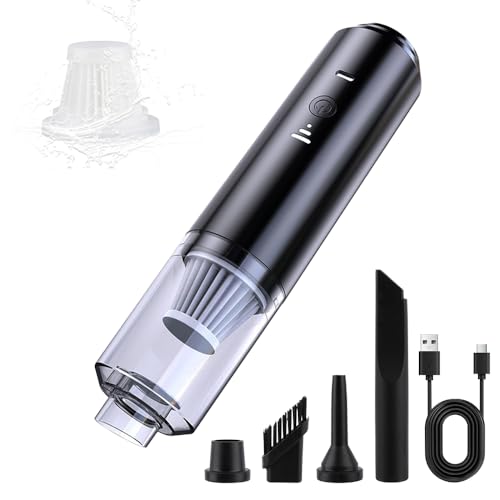IFTHFOUR Computer Vacuum Cleaner Cordless, Strong Suction & Blowing 4-in-1 Handheld with Multi-Nozzles, Washable Filter - Rechargeable Mini Vac for Keyboard, Car, Desk, Pet Hair Cleaning