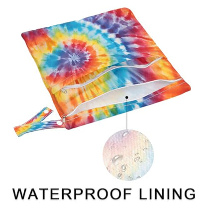 Pardick Wet Bag 2Pcs Wet Dry Bag Waterproof Travel Laundry Bags Tie Dye Swimsuit Bags Storage Cloth Diaper Bathing Suit 0rganizer for Beach,Pool - color: Tie Dye