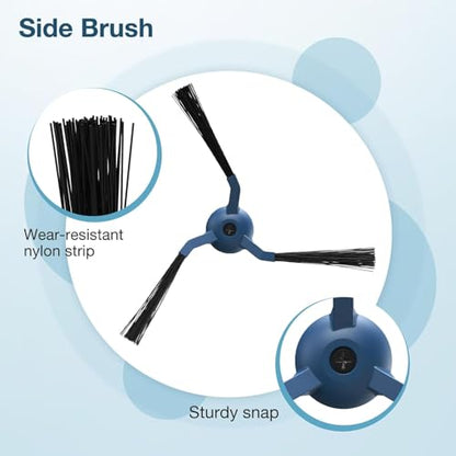 22 Pack X10 Pro Omni Replacement Accessories for Eufy X10 Pro Omni Robot Vacuum Cleaner, 2 Main Roller Brush, 6 Dust Bags 4 Side Brushes 4 Filters 4 Mop Pads 1 Screwdriver 1 Clean too