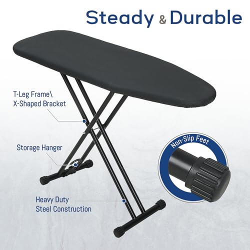 Ironing Board 43x13 with Iron Rest, RAINHOL Black Full Size Iron Board - color: Black, size: 43"L x 13"W