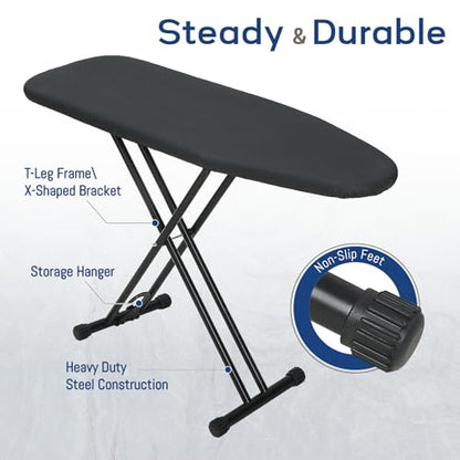 Ironing Board 43x13 with Iron Rest, RAINHOL Black Full Size Iron Board - color: Black, size: 43"L x 13"W
