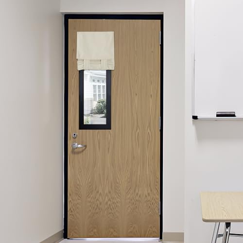 RYB HOME Faux Linen Blended Curtain for Classroom Glass Window, Light Filtering Small Door Window Draperys Privacy for Kitchen Dinning Home,1 Panel, 12W x 40L inches,Linen - color: Linen, size: 12"W x 40"L (Pack of 1)