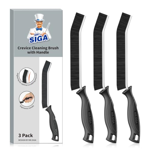 MR.SIGA Crevice Cleaning Brush, Grout Scrub Brush for Corners, Tight Spaces