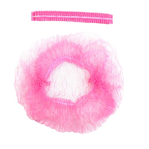 ProtectX 500-Pack Pink Disposable Hair Nets, Elastic Head Cover, Bouffant Caps, Sanitation Head Cover for Food Service, Spa Men & Women - 21 inch - size: Pink 500 Pack