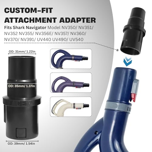 Replacement Vacuum Brush Attachments with Hose Adapter for Shark Navigator Rotator Miele C1 C2 C3 - Household Vacuum Cleaning Set with Crevice Tool, Dust Brush and Adapters - color: Vacuum Crevice Tool & Brush