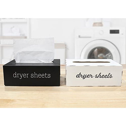 AuldHome Design Farmhouse Dryer Sheet Dispenser (Black); Countertop Enamelware Fabric Softener Sheet Holder for Laundry Room - color: Black