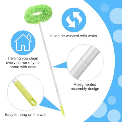 PATIKIL Ceiling Fan Cleaner Duster, 12.9" to 47.2", Microfiber Duster Extendable Handle Fan Blade Cleaning Tool Removable Washable for Furniture Blind, Green - color: Green