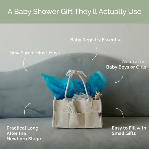 Parker Baby Co. Felt Diaper Caddy Organizer - Regular, White - color: White (Heathered White), size: Regular