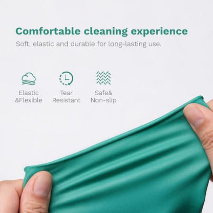 Nitrile Rubber Cleaning Gloves, 2 pairs of reusable kitchen gloves, ideal for dishwashing and household cleaning - size: Large