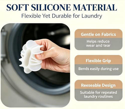 Reusable Magic Laundry Balls for Washing Machine, Anti-Tangle Anti-Stain Cleaning Tool, Pet Hair Remover & Lint Catcher, Manual Fur Catcher, No Electricity Needed (White,3pcs) - color: White, size: 3pcs