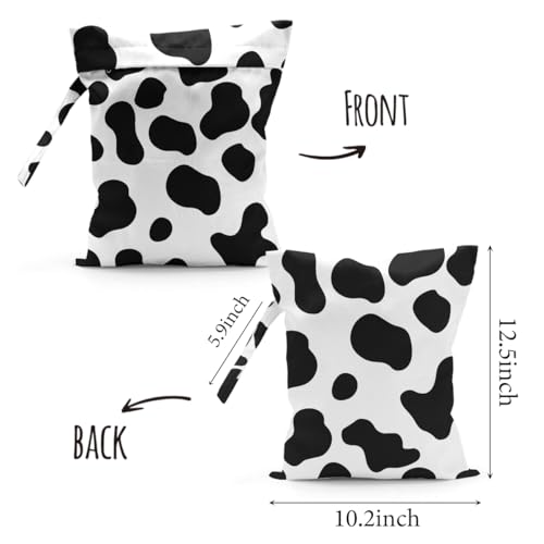 Waterproof Cloth Diaper for Baby Reusable Wet Dry Bag for Travel Beach - color: DairyCow