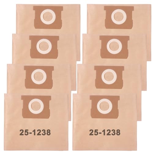 8 Pack 25-1238 Vacuum Bags Fit for Porter Cable 4 Gallon Vac: PCX18301-4C - size: 25-1238（8 Pack）