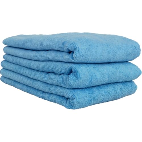 Chemical Guys MICBLUE03 Workhorse Professional Microfiber Towel, Blue (Safe for Car Wash, Home Cleaning & Pet Drying Cloths) 16" x 16", Pack of 3 - color: Blue, size: 16" x 16"