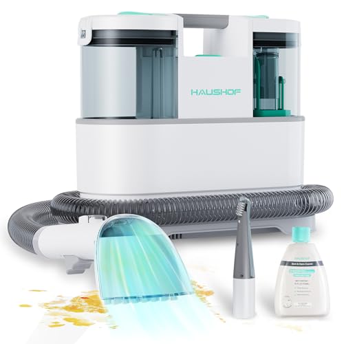 HAUSHOF Portable Carpet Spot and Upholstery Cleaner, 12Kpa Powerful Suction