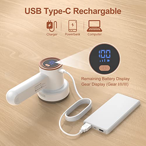 HOMEASY Fabric Shaver, Rechargeable Lint Remover for Clothes White - color: White