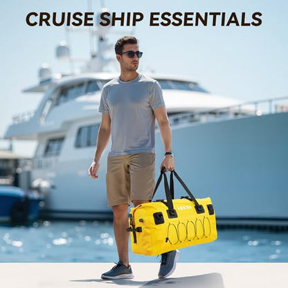 HEETA Waterproof Duffel Bag Travel Motorcycle Dry Bag Backpack 60L/80L/110L - color: Yellow, size: 80L
