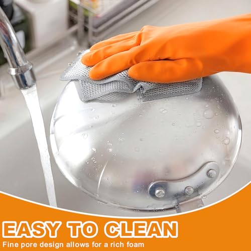 20 Pcs New Upgrade 3-Layer Metal Dish Cloth, 7.87x7.87 Inch Cleaning Cloth - color: Silvery 20 Pack