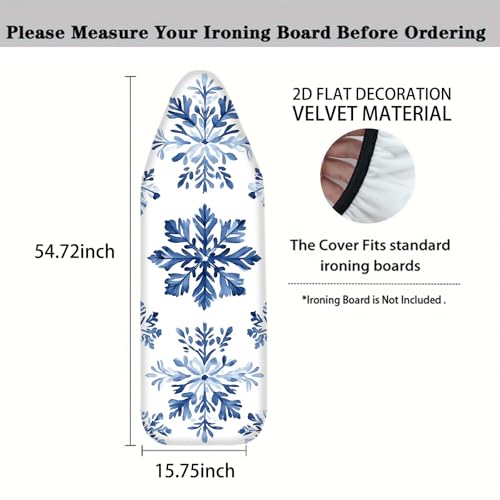 Nuxovilar Blue Snowflake Ironing Board Cover 15x54 Inches Polyester - color: Yvc03503, size: 15×54 inch