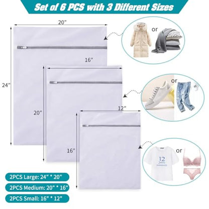 Lingerie Bags for Washing Delicates,Bra Fine Mesh Wash Bag,Keep Cloth Shape in the WasherDelicates Laundry Bags,Small Fine Mesh Laundry Bags，for Jackets, Curtains, Jeans (1 Large,1 Medium)