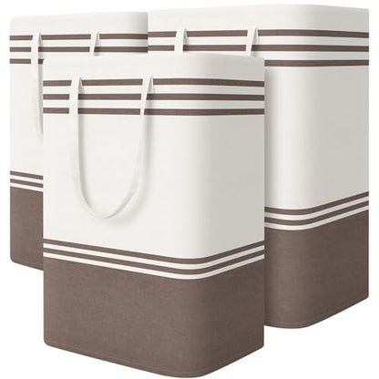 TranquilRelax 3-Pack Laundry Basket, Laundry Hamper, Khaki-75L - color: Khaki, size: 75L