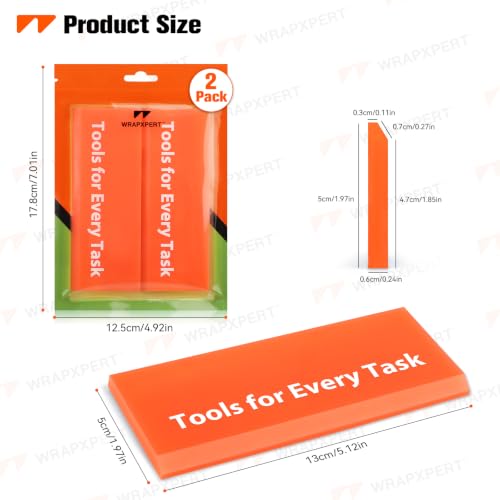 WRAPXPERT Rubber Squeegee 2 Pack, Window Tint Squeegee 5.1x 2 inch, Professional Tint Tool with 85A PU Blade for Front Windows Rear Glass, Auto Car Glass Film Installation - size: 2 Pack, No Handle