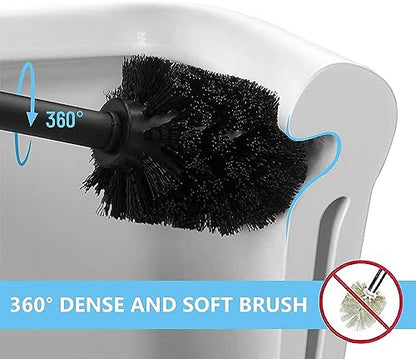 Deep & Sturdy Toilet Bowl Brush with Holder - Durable Scrubbing - Toilet Cleaners - Household Essentials - Bathroom Cleaner - Cleaning Supplies - Household Supplies, Matte Gold - color: Matte Gold