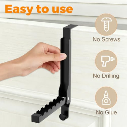 2 Pack Over The Door Hooks & Drying Rack - color: Black-2(m2)