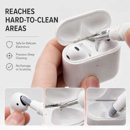 3 Pack Multi-Function Cleaning Kit with Soft Brush, Portable Cleaning Tools for Earbuds, Charging Cases, Keyboards, Phones & Small Electronics