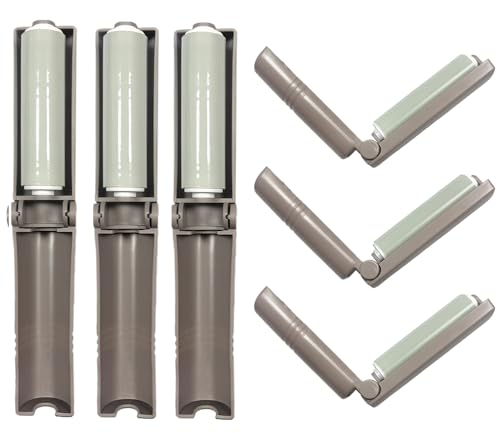 Mini Reusable Lint Roller 6 Pack, Washable Sticky Gel Lint Remover, Grey - color: 6 Pack, Grey