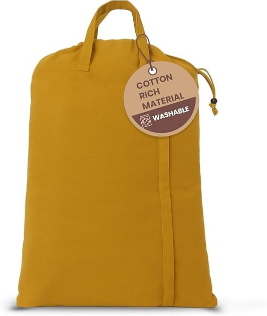LFH Home Large Premium Cotton Rich Canvas Laundry Bag with Drawstring and Handles Heavy Duty, Multi-Use, and Washable for Home, Travel, College or Storage 20x30 (Pack of 2)-Yellow - color: Yellow, size: 20”x30” (Pack of 2)