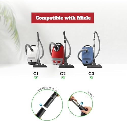 For Miele Vacuum Cleaner Attachments for Upholstery, Corners, Dusting & Car Detailing - Round Dust Brush, Crevice Tool, Upholstery Tool & More Compatible with Miele C1 C2 C3 - style: Miele Attachments Kit