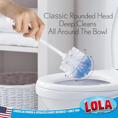 LOLA Classic Toilet Brush, Durable Fiber Stiff Bristles, Non-Scratch - 2 PK - size: 2 Pack, style: Classic Toilet Brush