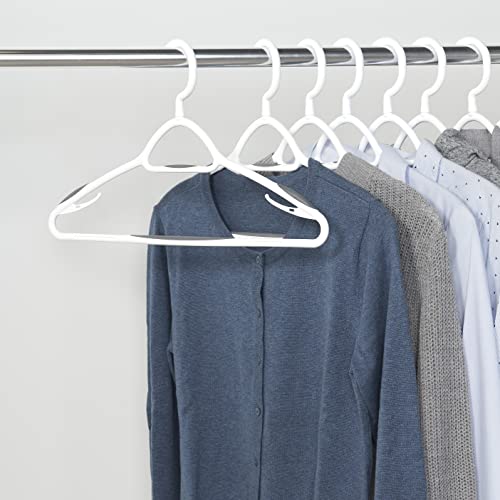 Set of 5 Deluxe Non Slip Hangers by Neatfreak! - Space Saving Hangers for Clothes, Pants, Jackets and Shirt 5 Pack,White/Grey - size: Pack of 5