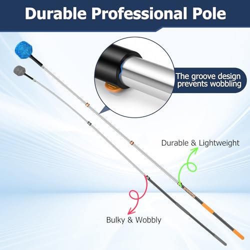 3.7-12 FT Telescopic Extension Pole Aluminum Paint Roller & Cleaning Pole - size: 12 Ft Orange