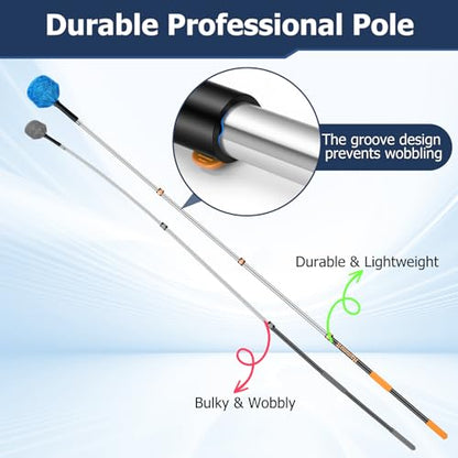3.7-12 FT Telescopic Extension Pole Aluminum Paint Roller & Cleaning Pole - size: 12 Ft Orange