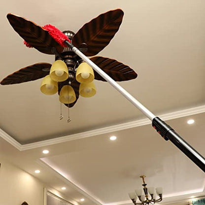 30 Foot High Reach Dusting Kit with 6-24 Foot Extension Pole // High Ceiling and Cobweb Duster with Telescopic Pole // Microfiber and Outdoor & Indoor Extendable Duster Cleaning Kit - size: 24 feet