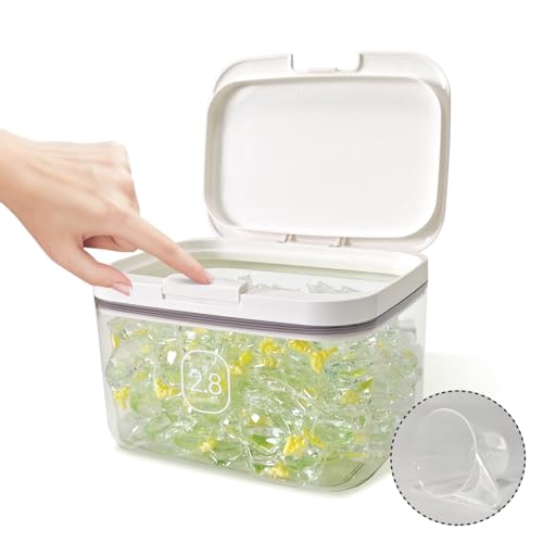 Laundry Pod Holder with Lid,94oz Container for Detergent Storage,No Pods - color: 2.8L
