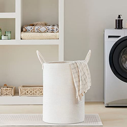 VIPOSCO 72L Tall Woven Laundry Basket Hamper, White - color: White, size: 72L