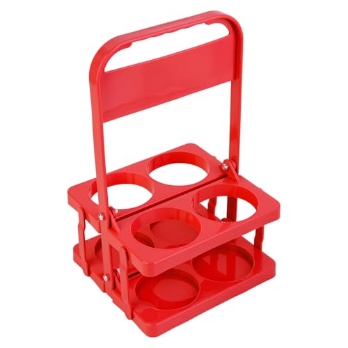 musbus Reusable Drink Carrier with Handle for Delivery Drivers, Portable Cup/Coffee Holder Accessories for Delivery, Foldable Drinks Caddy with Tray, Car Durable Plastic Festive Bottle, Vacation - color: Red, size: 4 CUP