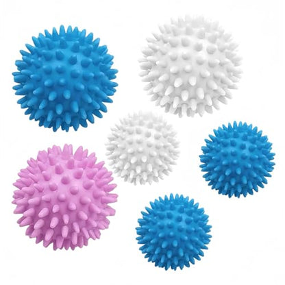 6 Pcs Reusable Dryer Balls Laundry Wash Dryer Balls Anti-Static Fabric Softener Laundry Washing Ball, Laundry Accessories (Pink,White,Blue)