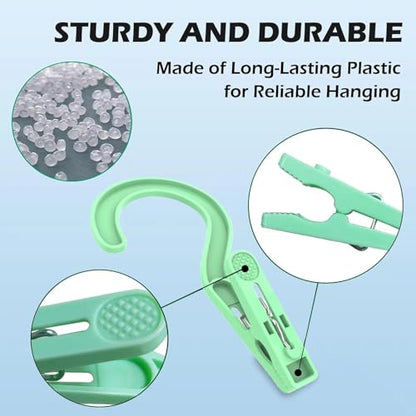 24pcs Laundry Hooks with Clips Super Strong Plastic Clothes Hangers Pins - color: Multicolor 24pcs