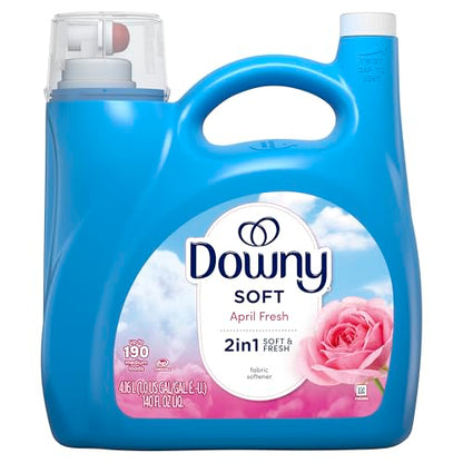 Downy Liquid Fabric Softener,April Fresh 2-in-1 Fresh & Soft,140 Fl Oz,190 Loads,Fabric Conditioner For Freshness And Softness,(Pack of 2) - size: 140 Fl Oz (Pack of 2)