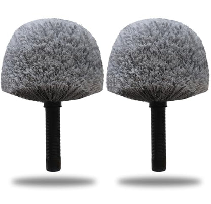 2 Pack Grey Twist-On Cobweb Duster Head Brush - Fits Standard 3/4 inch Threaded Poles, Attachment Spider Web Duster Brush for Outdoor & Indoor Cleaning - style: 2 Pack